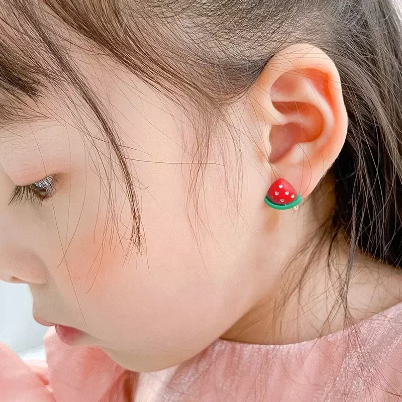 New 10pcs Cute Girls Earrings Ear Clip No Ear Hole Flower Earrings Children Princess Girls Birthday Gifts Kids Accessories