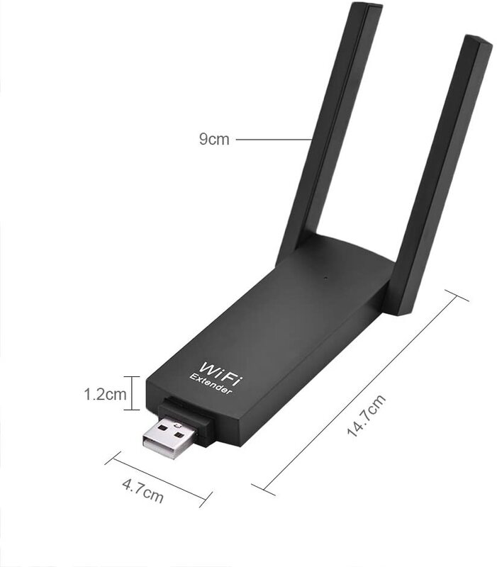 Penguat sinyal Wifi nirkabel USB, Repeater Range Extender antena ganda 300Mbps 802.11n untuk Router rumah