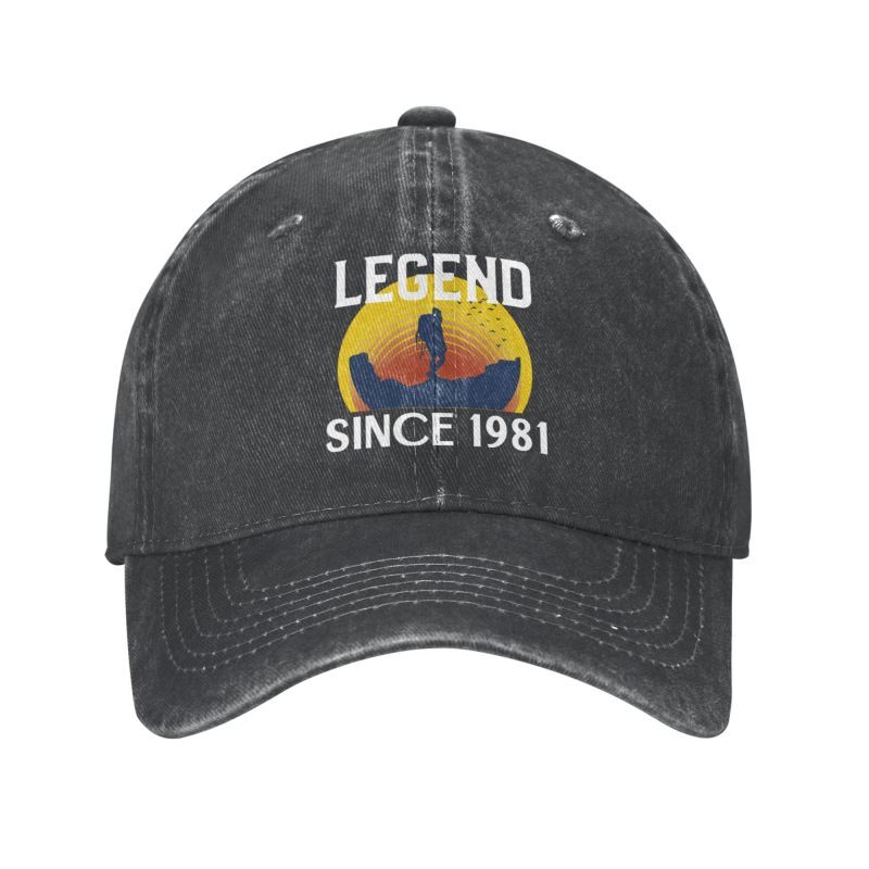 Klassische Baumwoll legende seit 1981 geboren 43. Geburtstags geschenke Baseball mütze Frauen Männer atmungsaktiv Papa Hut im Freien
