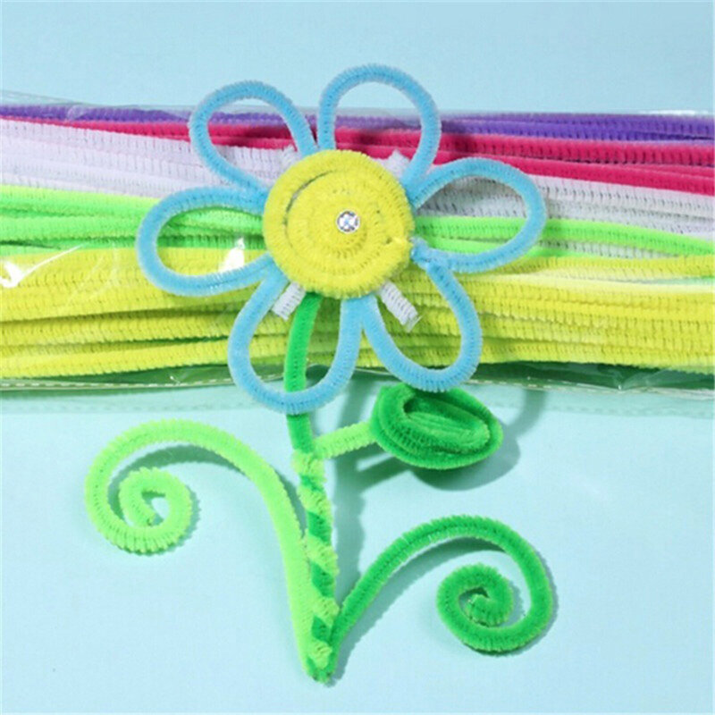 Pipe Cleaners 100 Pieces Chenille Stems 10 Assorted Colors Thick Fuzzy Chenille Stems for DIY Art & Craft Supplies