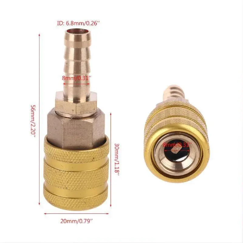 8mm Car Tire Valve Clip Solid Brass Nozzle Clamp Inflation Pump Adapter Air Chuck Inflator Quick Connector Tire Accessories 2pcs