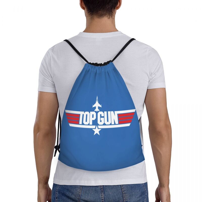 Maverick Film Top Gun bolsas con cordón para hombres y mujeres, Mochila deportiva portátil para gimnasio, almacenamiento de compras