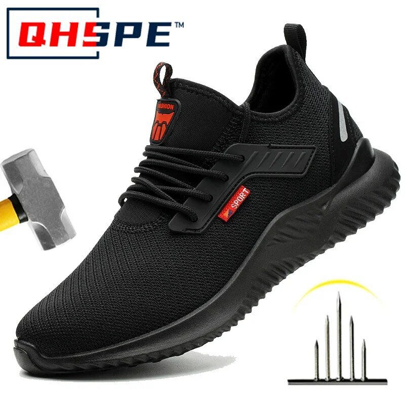 Work Sneakers Steel Toe Shoes Men Safety Shoes Puncture-Proof Work Shoes Boots Fashion Indestructible Footwear Security