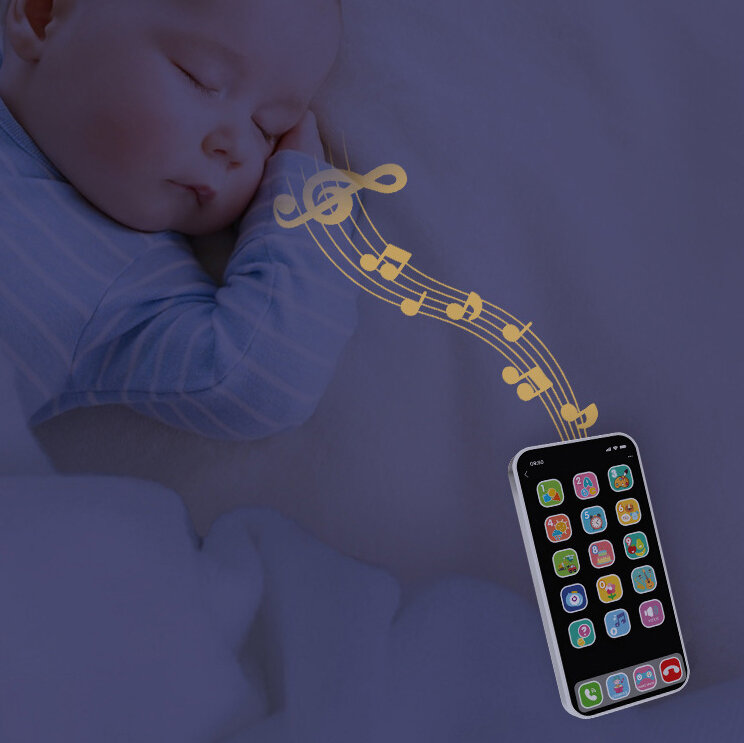 Mini teléfono móvil multifuncional para bebé, simulación de música, pantalla táctil, música brillante, modelo de aprendizaje, juguetes para niños