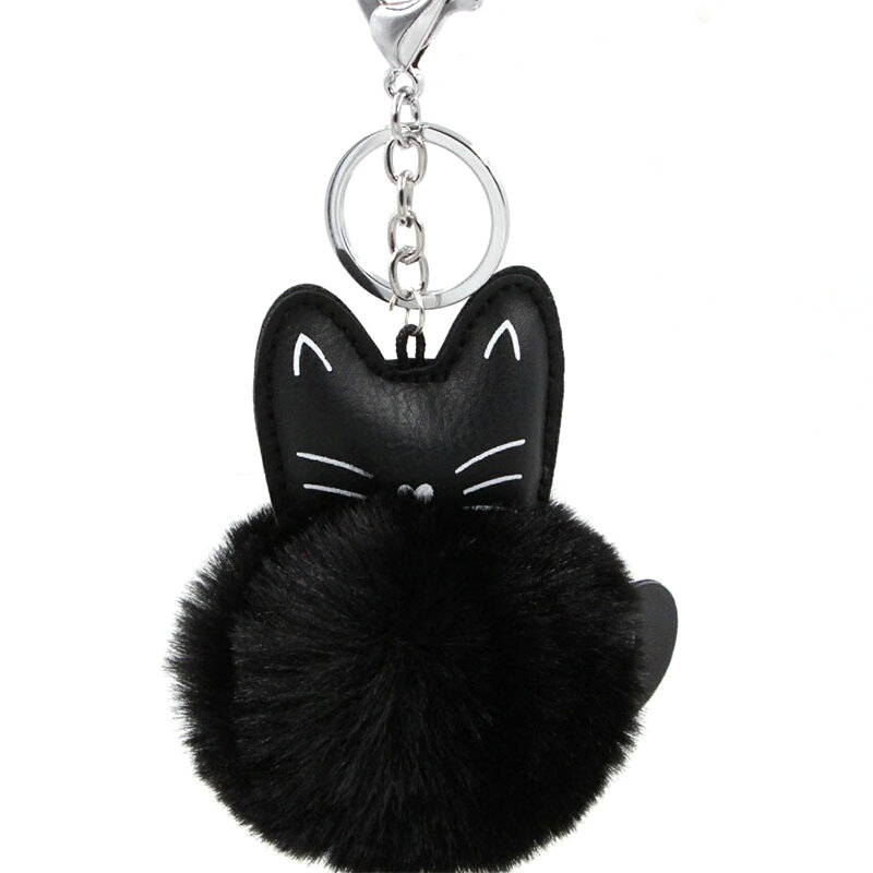 New Cat Plush Keychain Student Bag Pendant Car Key Chain Cartoon Plush Doll Key Backpack Pendant Gift Keyring