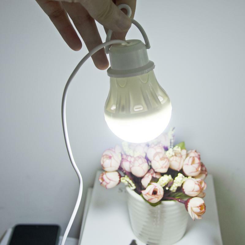 Żarówka LED USB przenośna lampa kempingowa Mini żarówka 5V moc lampka do czytania uczeń lampka na biurko zewnętrzne oświetlenie wędkarskie