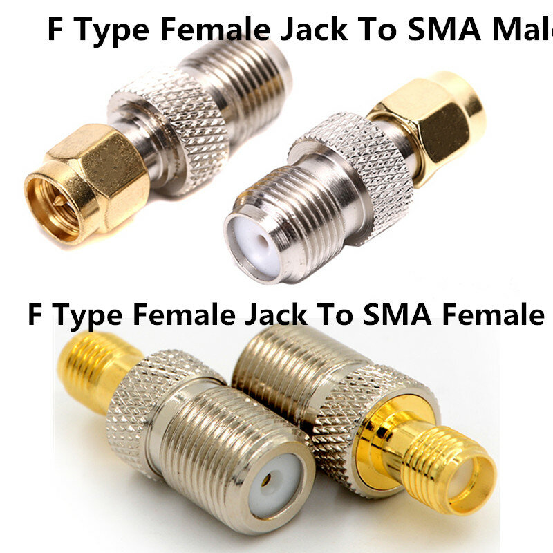 1 stücke f Typ Buchse zu SMA-Stecker oder SMA-Buchse Stecker gerade HF-Koaxial adapter F-Anschlüsse zu SMA-Konverter Ton