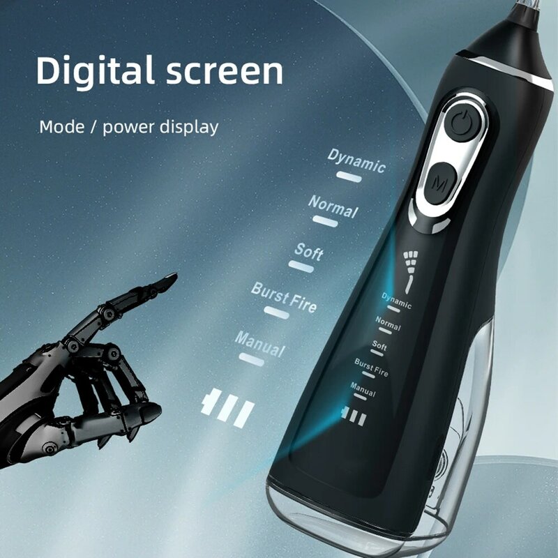 Tragbare Wasser flosser Zahn Munds pülung Pick 5 Modi 360 ° gedrehter Strahl zum Reinigen der Zähne Faden Zahnseide Mund waschmaschine