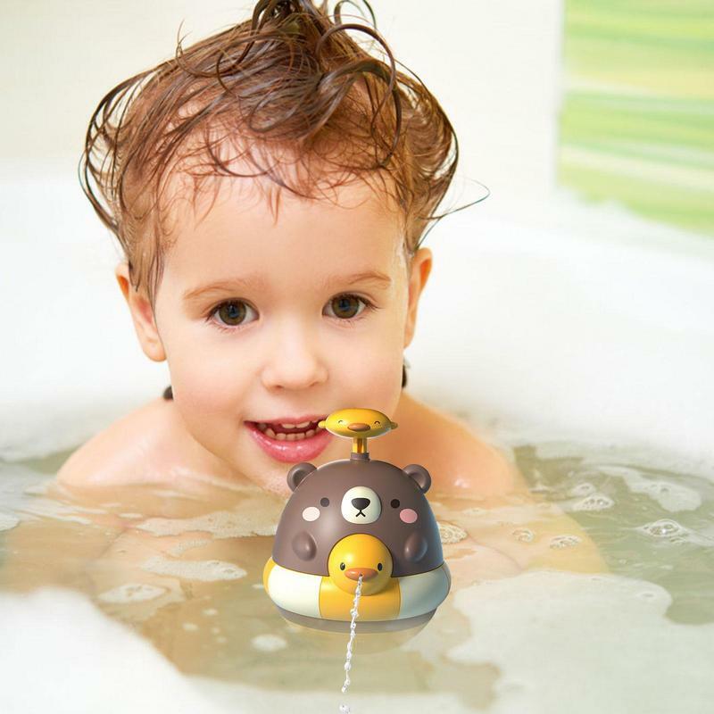 Mainan mandi bayi, mainan tekan semprot air mengambang, rotasi bebek Sprinkler, permainan mandi untuk hadiah anak-anak, kamar mandi renang