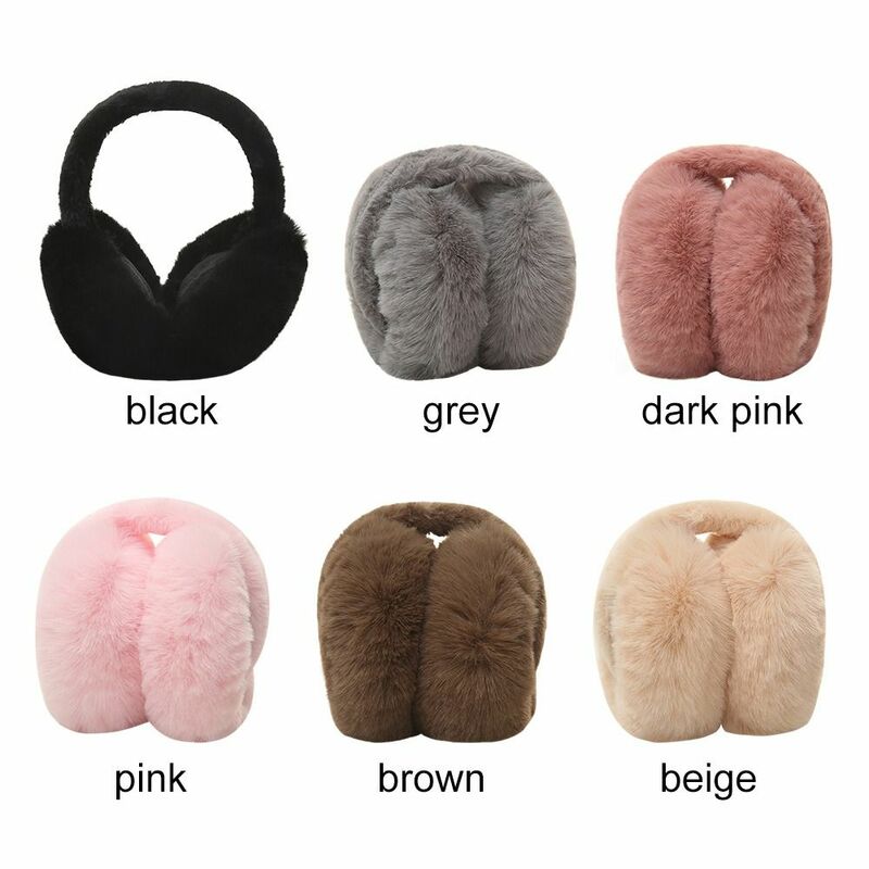 Protège-oreilles en peluche souple, Portable, Protection contre le froid, pour l'extérieur, pour femmes et hommes, oreillettes pliables en fausse fourrure, pour l'hiver