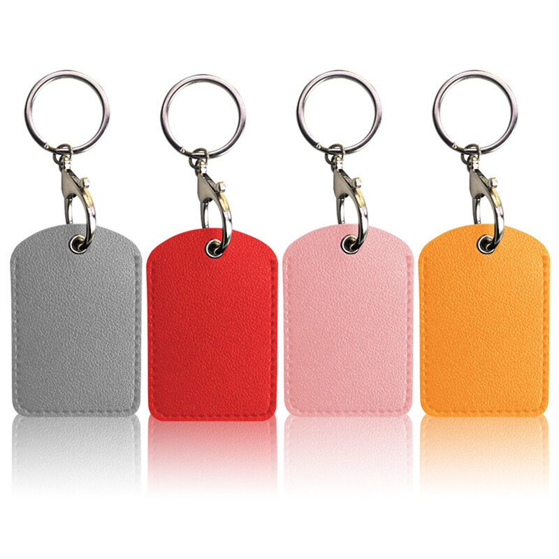 Couro Keychain Doorlock Key Ring Acesso Card Bag Indução Waterproof ID Card Case Key Tag Protective Case