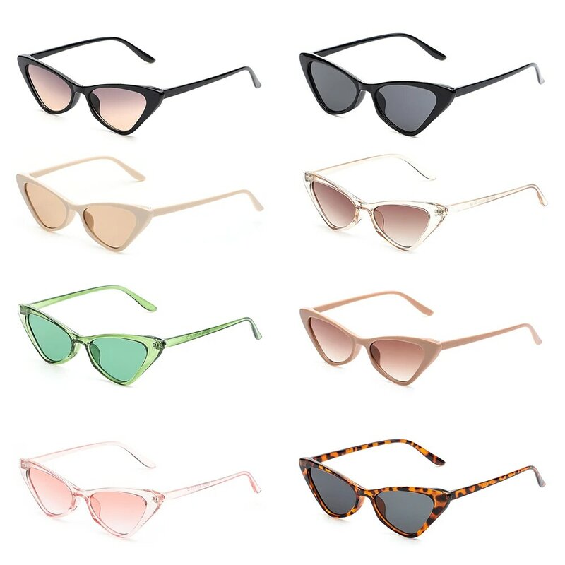 2023 고양이 눈 선글라스, 작은 프레임, 직사각형 선글라스, 브랜드 디자이너 안경, 여성 쉐이드 안경, 운전 고글