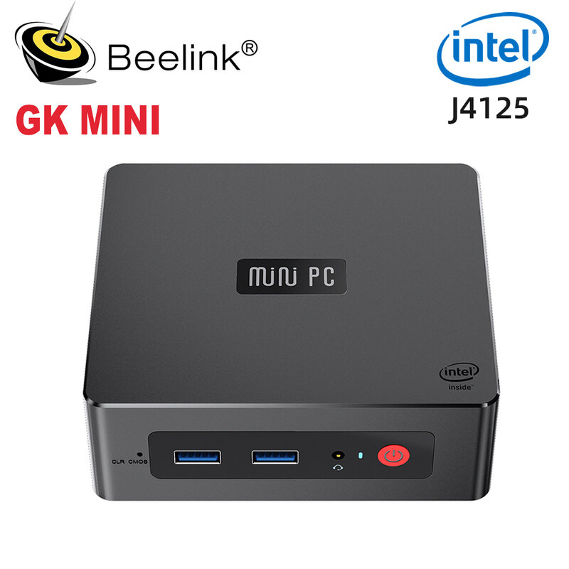 Beelink GK Mini Intel Celeron J4125 Windows 10 11 Pro Quad Core Mini PC DDR4 Mini 4K Dual HDMI WiFi Kép BT4.0 1000 LAN