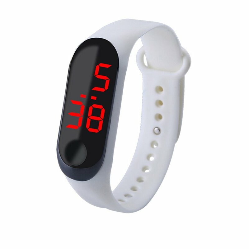 นาฬิกาข้อมือฟิตเนสหน้าจอสี LED สมาร์ทสร้อยข้อมือกีฬากิจกรรมวิ่ง Tracker Heart Rate สำหรับเด็กผู้ชายผู้หญิงนาฬิกานาฬิกา