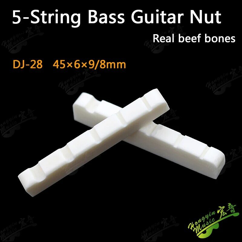 Baixo elétrico Real Bone Bridge Saddle, Slotted Bone Nut, Guitar Bridge Acessórios, 4 5 12 Cordas
