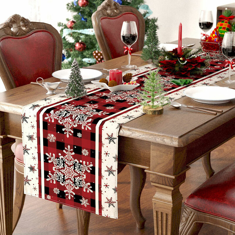 Bożonarodzeniowy bieżnik dekoracje na święta bożego narodzenia na stół na boże narodzenie w domu obrus z flagą Navidad Noel prezent nowy rok 2024
