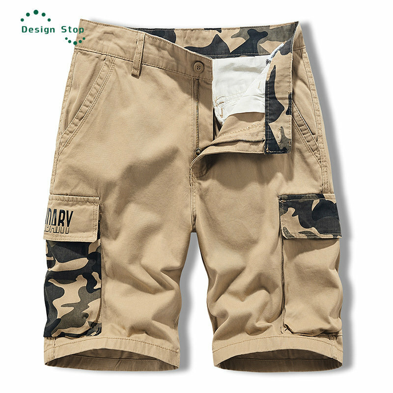 Men's Summer Cargo Shorts Camouflage Camping Casual Shorts Multiple Pockets for Men's Workwear