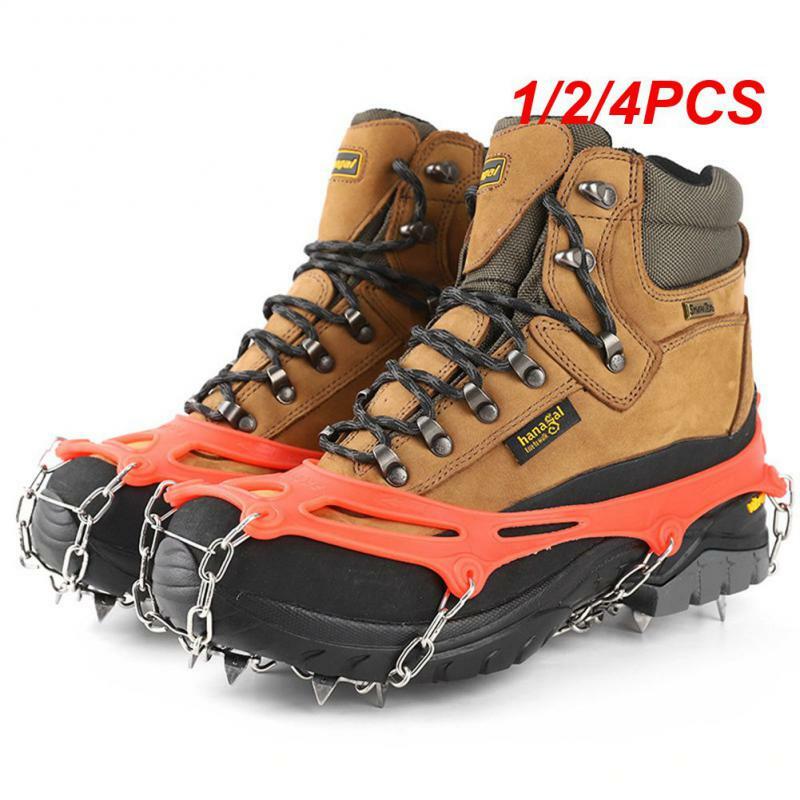 1/2/4 buah penutup sepatu Crampon Mountaineering antiselip salju Crampon sarung sepatu ski cakar mendaki musim dingin 10 buah
