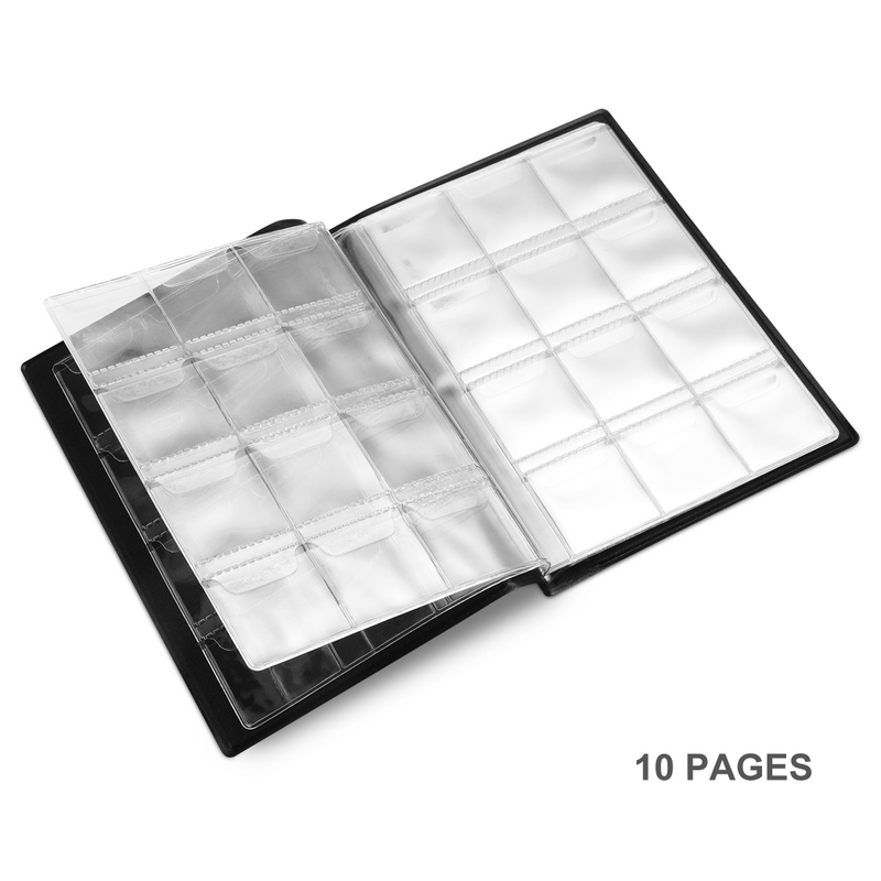 LUOEM 1PC Coin Holder Book Coin Holder Book Book Money Photograph Pocket for Collectors (Black)