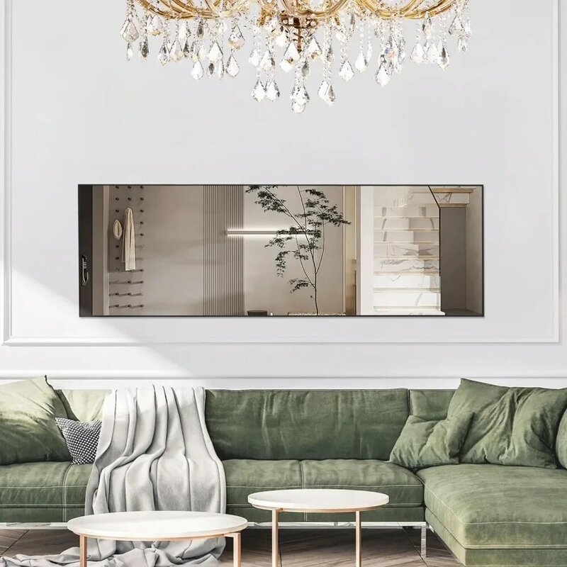 Lustro pełnej długości 59 "x 16" pełne lustro podłogowe wisząca/stojąca lub oparte o ścianę, wysokie lustro ścienne