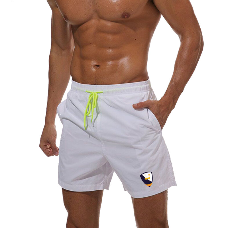 Lazer férias praia calças de verão calções masculinos relaxado casual secagem rápida calças drawcord decorativo capris