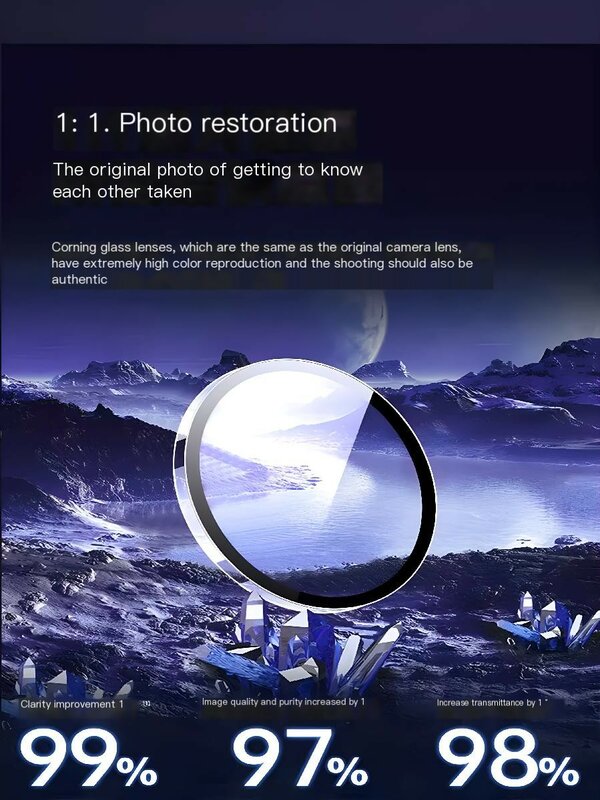 Metalowa osłona obiektywu do iPhone 15 Pro Max [zachować oryginalny wygląd obiektywu] 9H szkło hartowane etui na iPhone 14 Pro