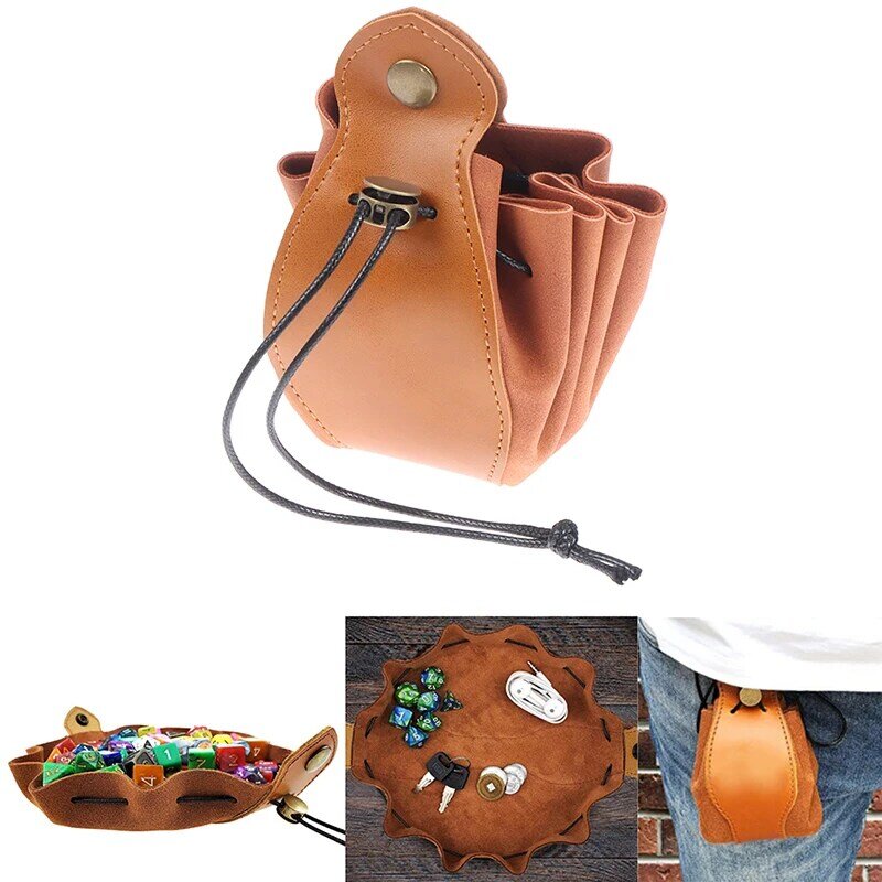 휴대용 다기능 PU 주사위 가방, 헤드폰 USB 케이블 케이스, 드로스트링 파우치, 반지 귀걸이 선물, 동전 지갑, 쥬얼리 정리함