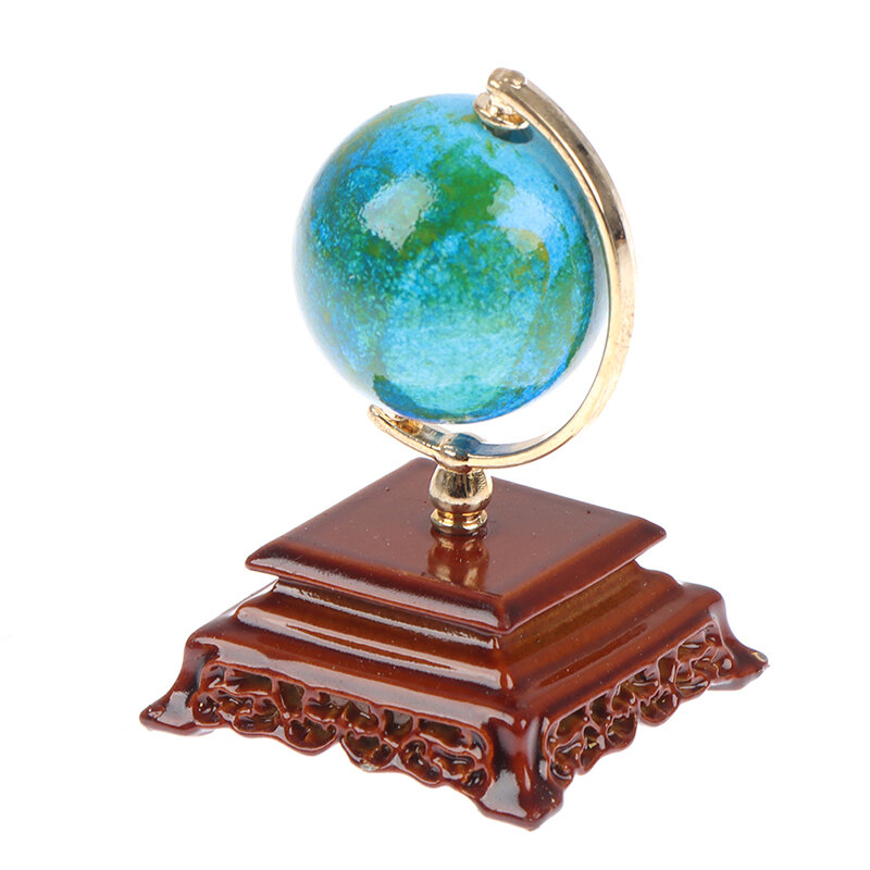 1 sztuk Mini Metal 1:12 Vintage niebieski świat Globe miniaturowe mebelki do domku dla lalek lalki czytelnia akcesoria dekoracyjne dla dzieci zabawki