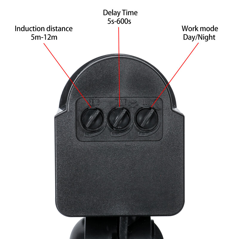 Interruptor de Sensor infrarrojo inteligente para construcción, controlador de Sensor corporal, ajustable, retardo, 150w