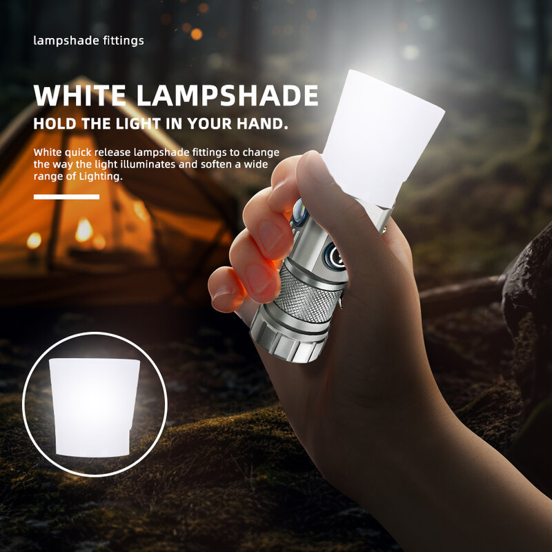 Mini linterna EDC recargable, 2000 lúmenes, potente linterna de bolsillo con imán de Clip, IP67, luz LED ambiental impermeable