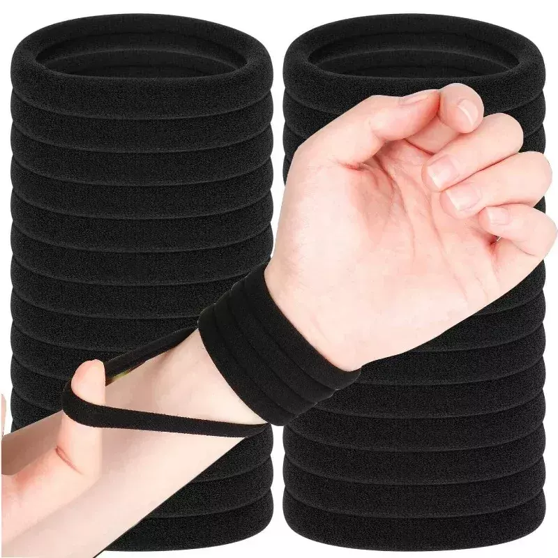 Black High Elasticity Seamless Soft Hair Ties Thickened  Sturdy Firm Hair Scrunchies Simple Korean Versatile Hair Ropes