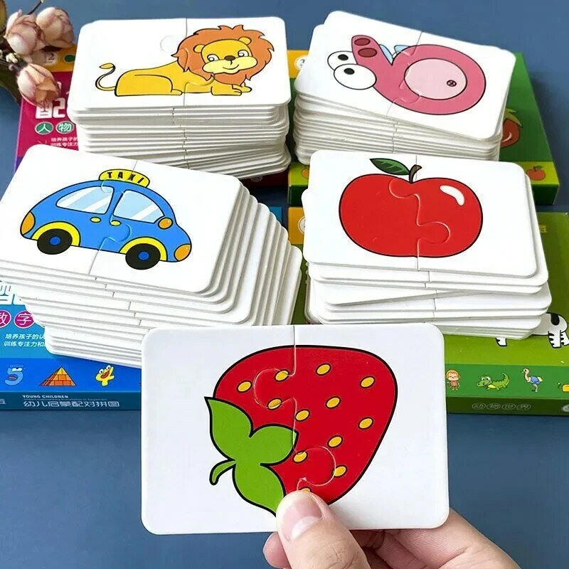 Kids Animal Puzzles for Toddlers 1 2 3 Years Boys Girls Learning Animals Memory Card Matching Game Educational Toys For Children