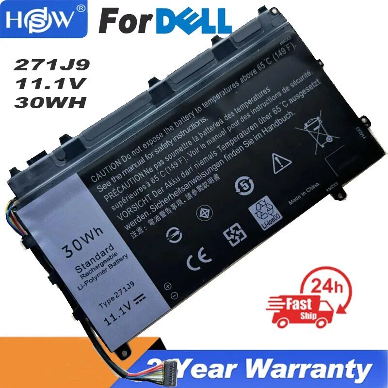 271J9 11.1V 30Wh baterai Laptop untuk Dell Latitude 13 7000 7350 GWV47 0GWV47 YX81V