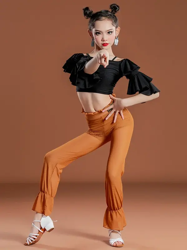 Profesjonalna latynoska odzież taneczna kostium dla dzieci taniec nowoczesny zestaw najlepsze spodnie taniec towarzyski