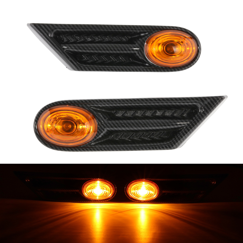 Lampu penanda samping LED mobil lampu sein kuning lampu kedip untuk BMW MINI R56 R57 R58 R59 2007-2013