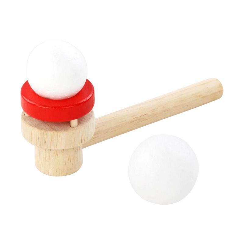 Air Blowing Magic Levitating Balls Wooden Games Floating Blow Pipe Balls Balance Blowing Toys Floating Ball Game For Kids Boys