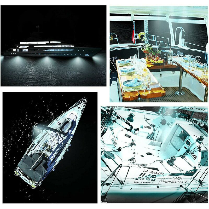 أضواء ليد لطيفة للقارب البحري ، ضوء الممشى الأبيض ، 12 فولت-24 فولت ، 000 ساعة