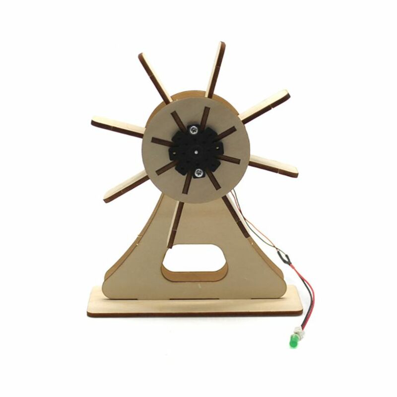 FEICHAO DIY ขนาดเล็กสำหรับนักเรียนชุดทดลองทางวิทยาศาสตร์ Handmade ไม้ Hydroelectric ใบพัดชุดสำหรับของเล่นเด็กของขวัญ