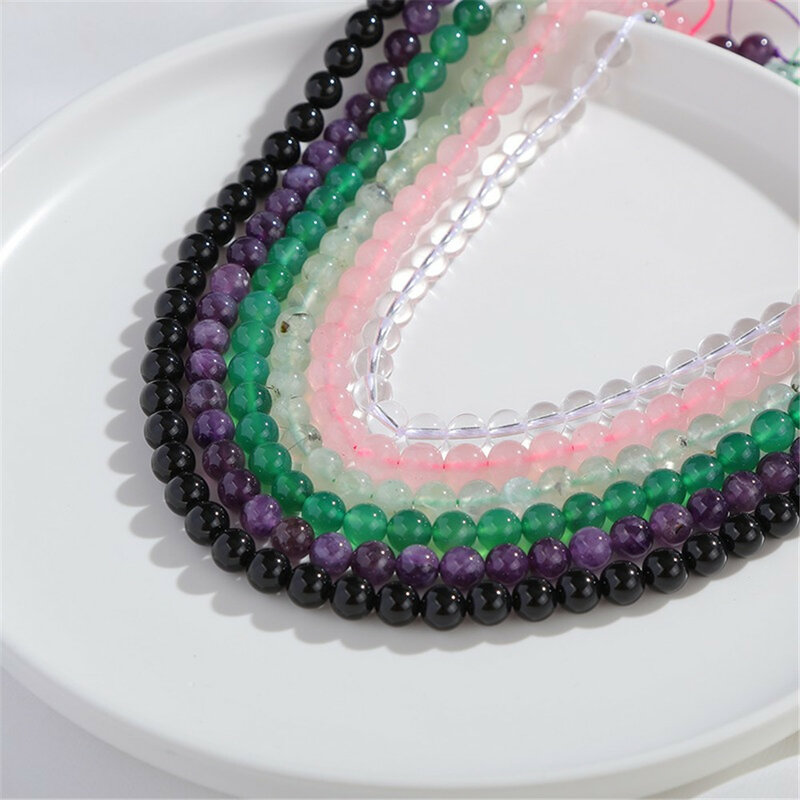 Natural Agate Small Beads Crystal Loose Beads Handmade DIY Bracelet Necklace Beaded Jewelry Material Accessories L368