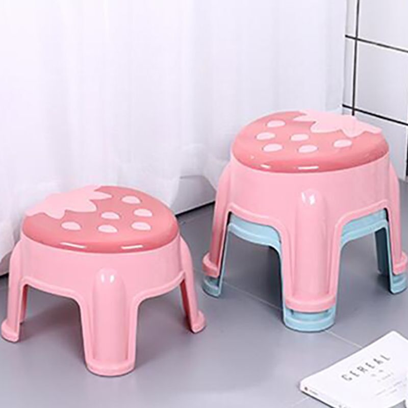 욕실 플라스틱 어린이 의자 딸기 두꺼운 미끄럼 방지 신발 교체 의자, 어린이 스테핑 벤치, 안정적인 침대 옆 의자