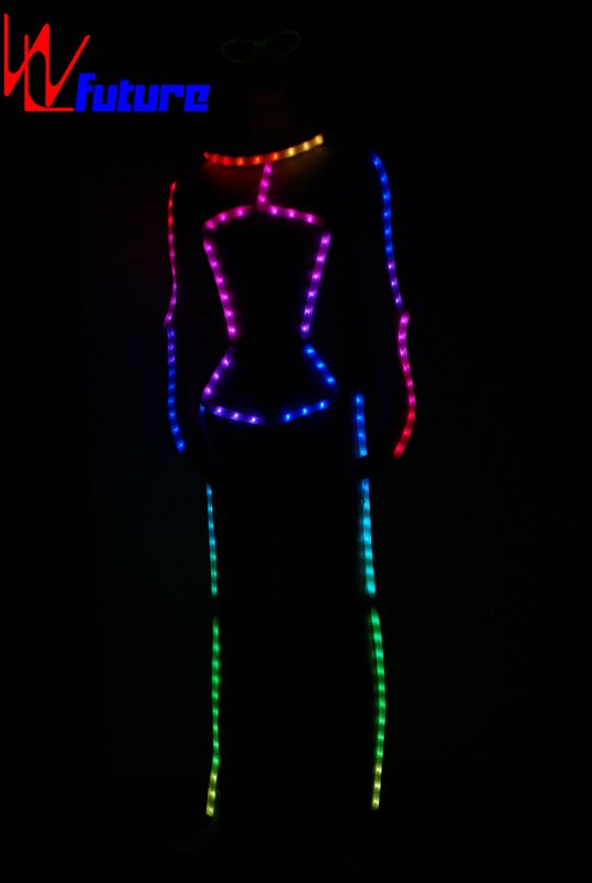 WL-013 LED Costume performance porter LED rétro-éclairage Shoous Vêtements LED Garçons Groupe brevVêtements concert spectacle éclairer LED Costumes