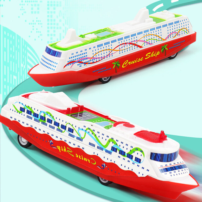 Cruise Boat Model Collection para crianças, pull back, deslizando navio a vapor deslizando brinquedo, presente para crianças, novidade brinquedos mordaça, 1pc