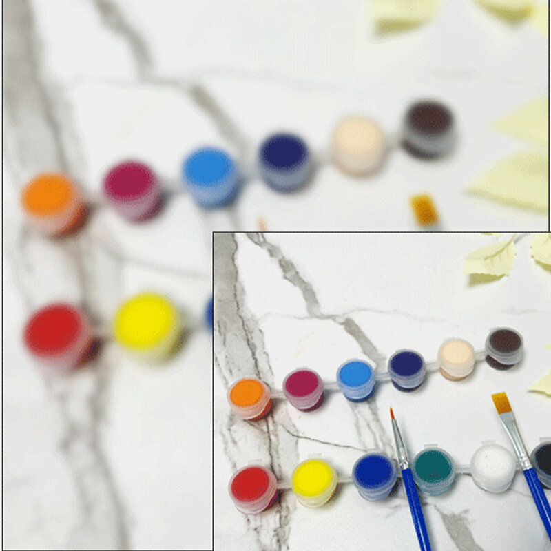 아크릴 페인트 세트 페인트 브러시, 세척 가능 구아슈 수채화 그리기 도구, 미술 드로잉 용품 액세서리 부품, 12 개, 2mlB
