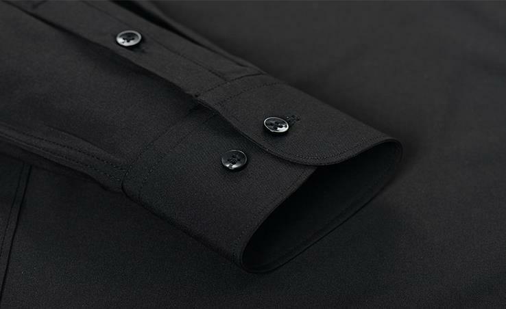USA taglia XXXL tinta unita Non-ferro Micro elastico lavoro Casual camicia da uomo manica lunga Slim Fit bianco nero maschile camicia formale sociale