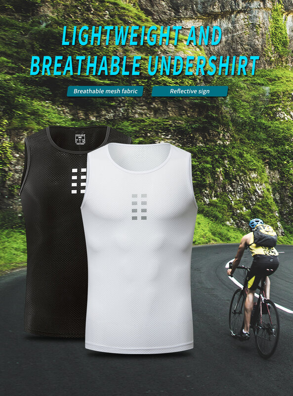 WOSAWE – gilet de cyclisme en maille au dos pour hommes, haut de course, fitness, respirant, super léger, sport, T-Shirt sans manches