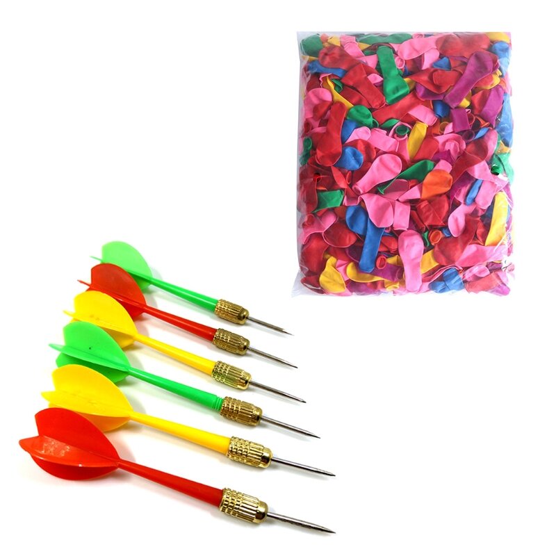 Outdoor Game Competitive Darts Toys Colorful Balloon Metal Darts Set for Kids Adults Carnival Party Supplies