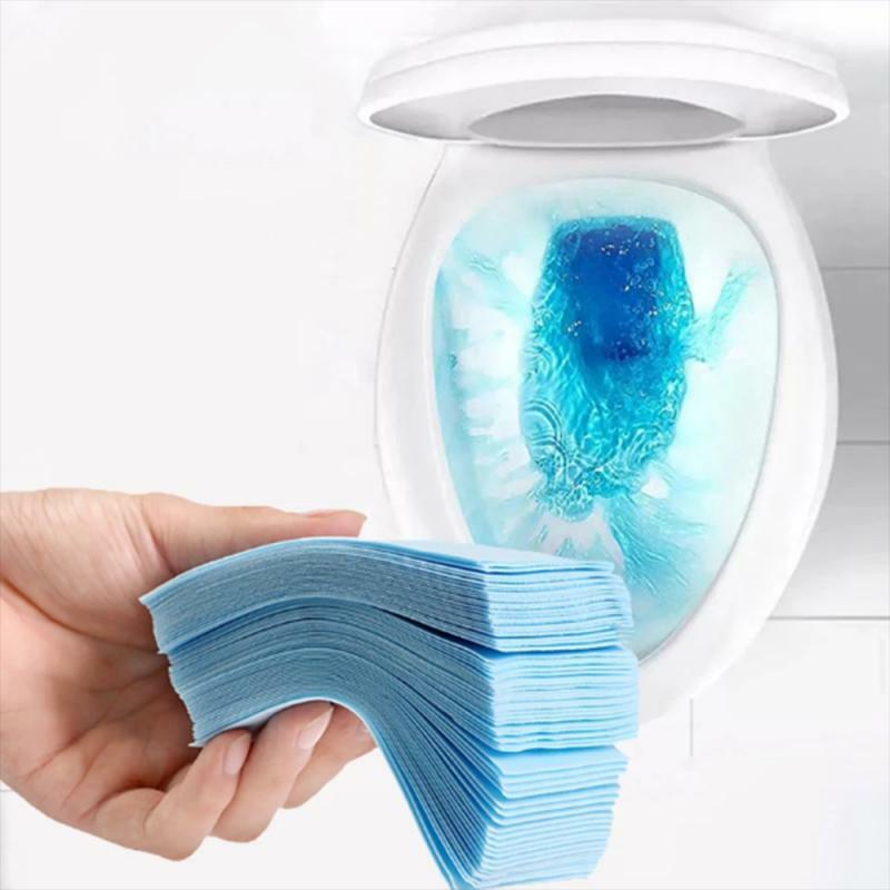 30pcs Toilet Cleaner Sheet Mopping The Floor Bathroom Cleaner Floor Cleaning Sheets Toilet Deodorant Yellow Dirt Cleaning Tool