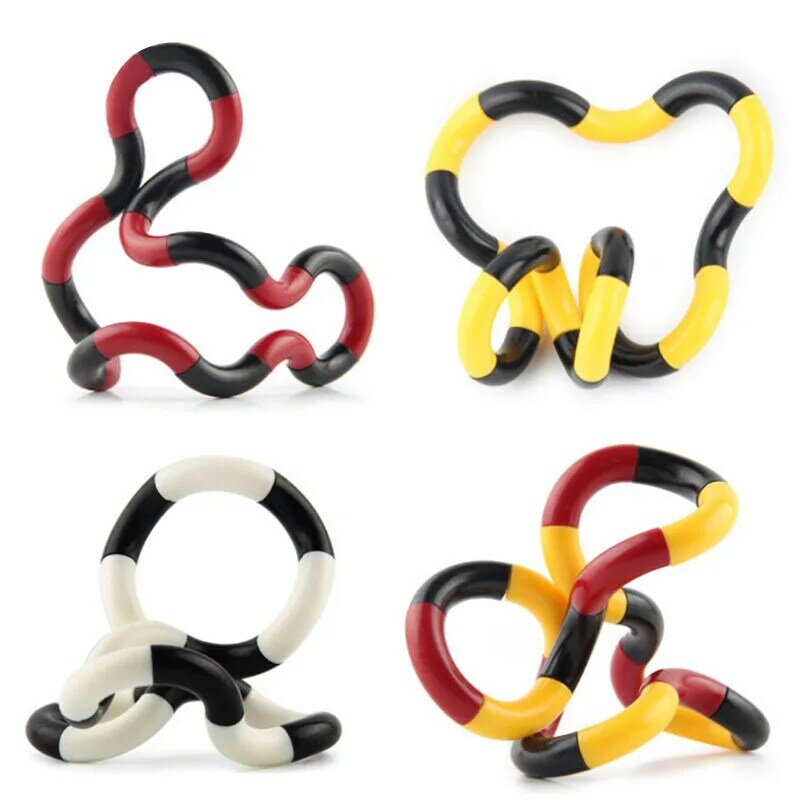 3Pcs Tangle Rope Twist Fidget Toy Rrainbow Circle Sensory Autism Therapy Jouet Anti Stress Enfant Juguete Antiestres Niños