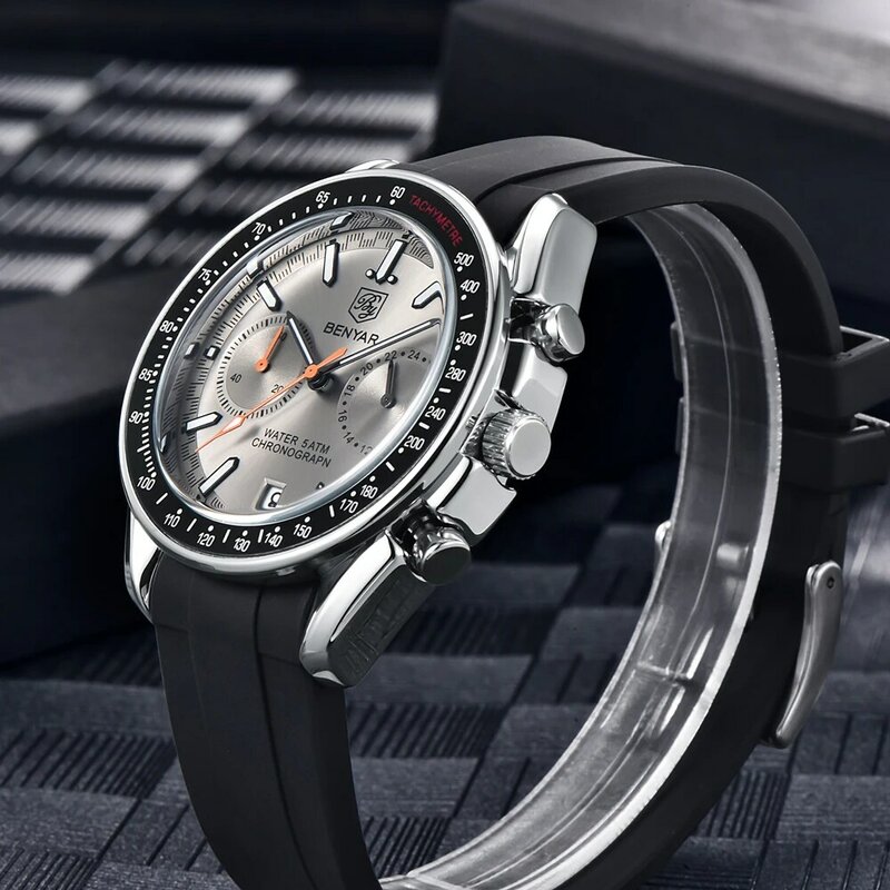 BENYAR-Relógio cronógrafo quartzo de luxo para homens, relógio de lua impermeável, relógio luminoso automático, relógios esportivos, novo, 2023
