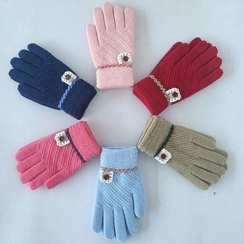 Rękawiczki z dzianiny wygodne w noszeniu dzianiny Stretch dziecko dzieci noszące rękawiczki rękawiczki dziecięce ciepłe rękawiczki 1 para